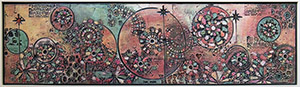 Image of the textured painting, Emerging Circles by Paul Bozzo.
